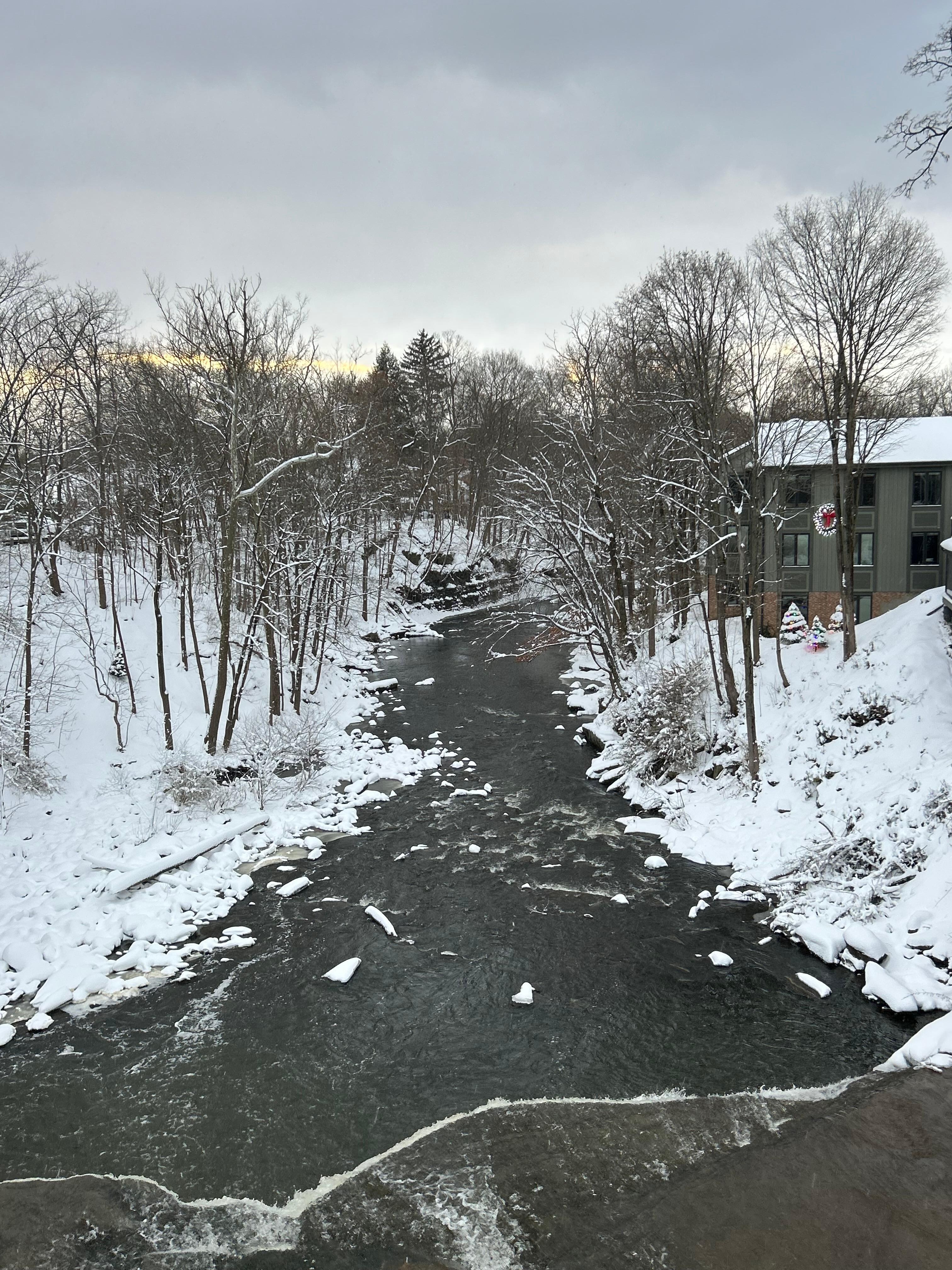 The house is so close to the falls and the town