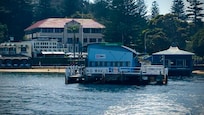 The hotel from the departing ferry