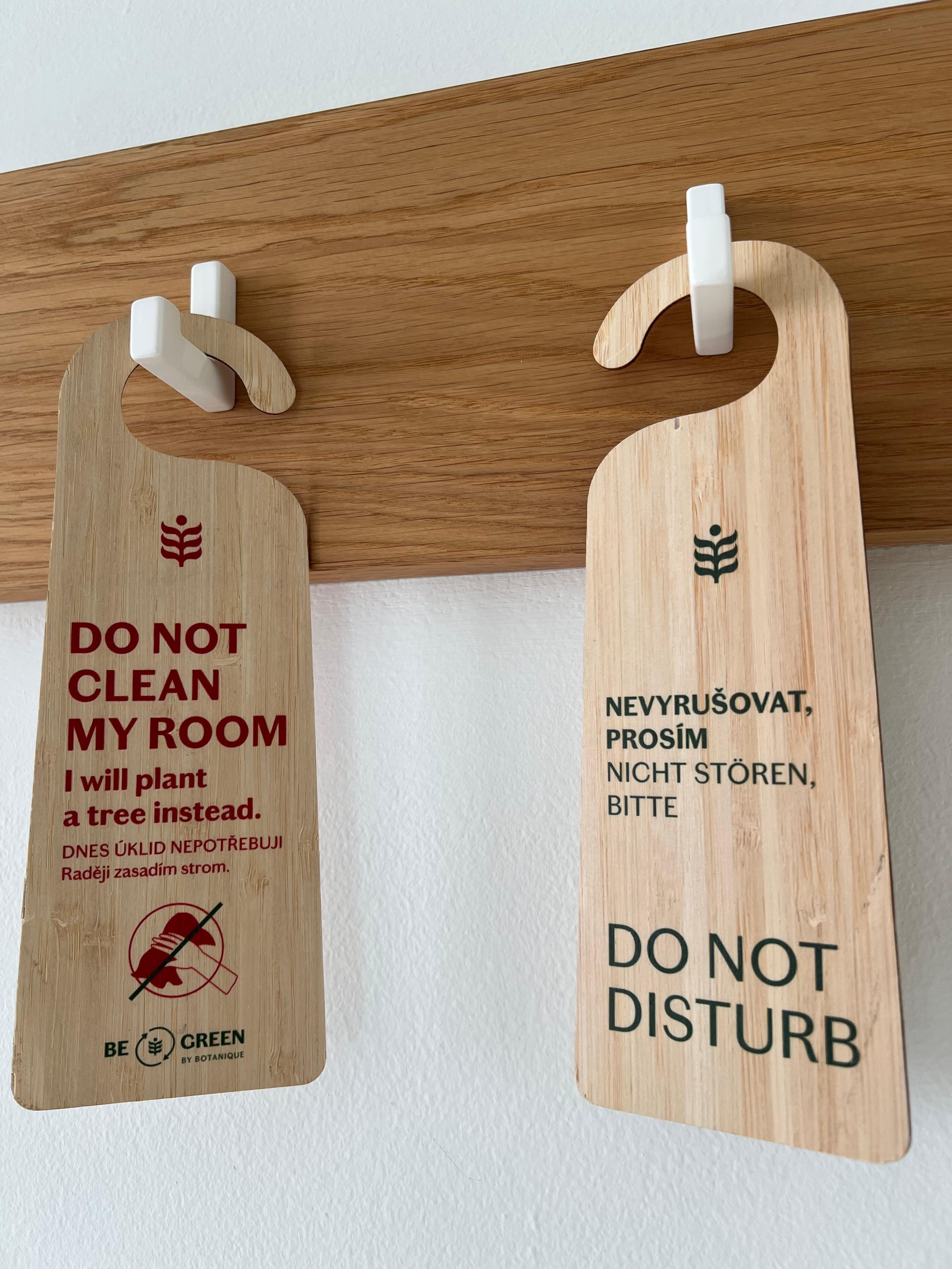 I hanged out “do not clean my room” for my 2-day stay