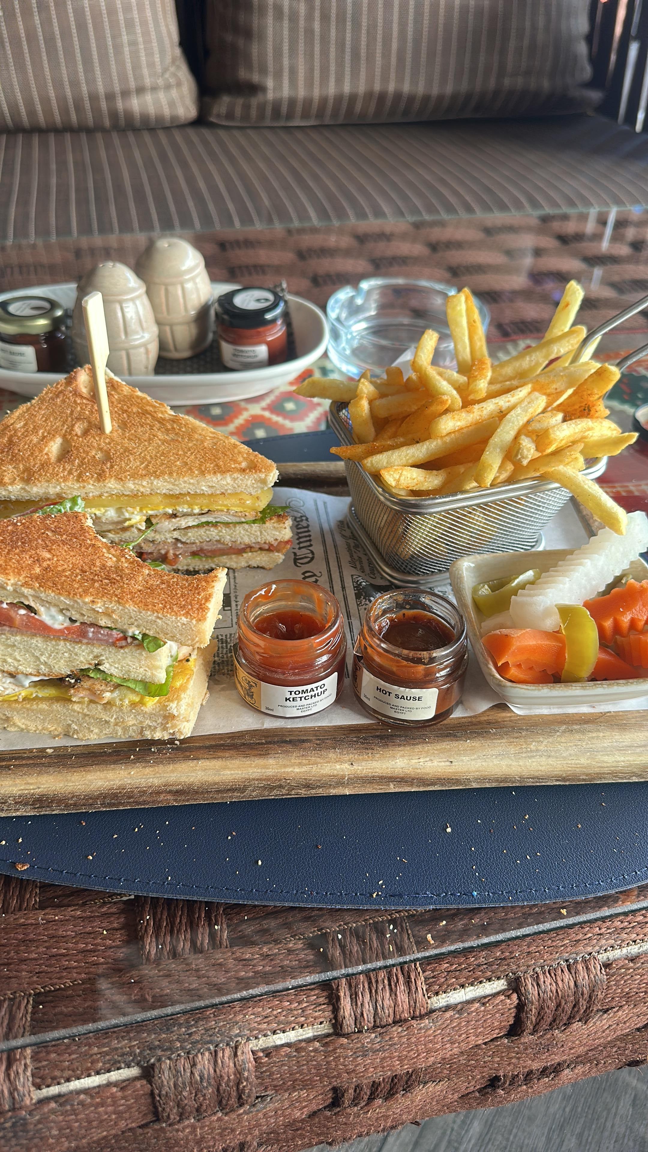 Club sandwich in Breezes bar