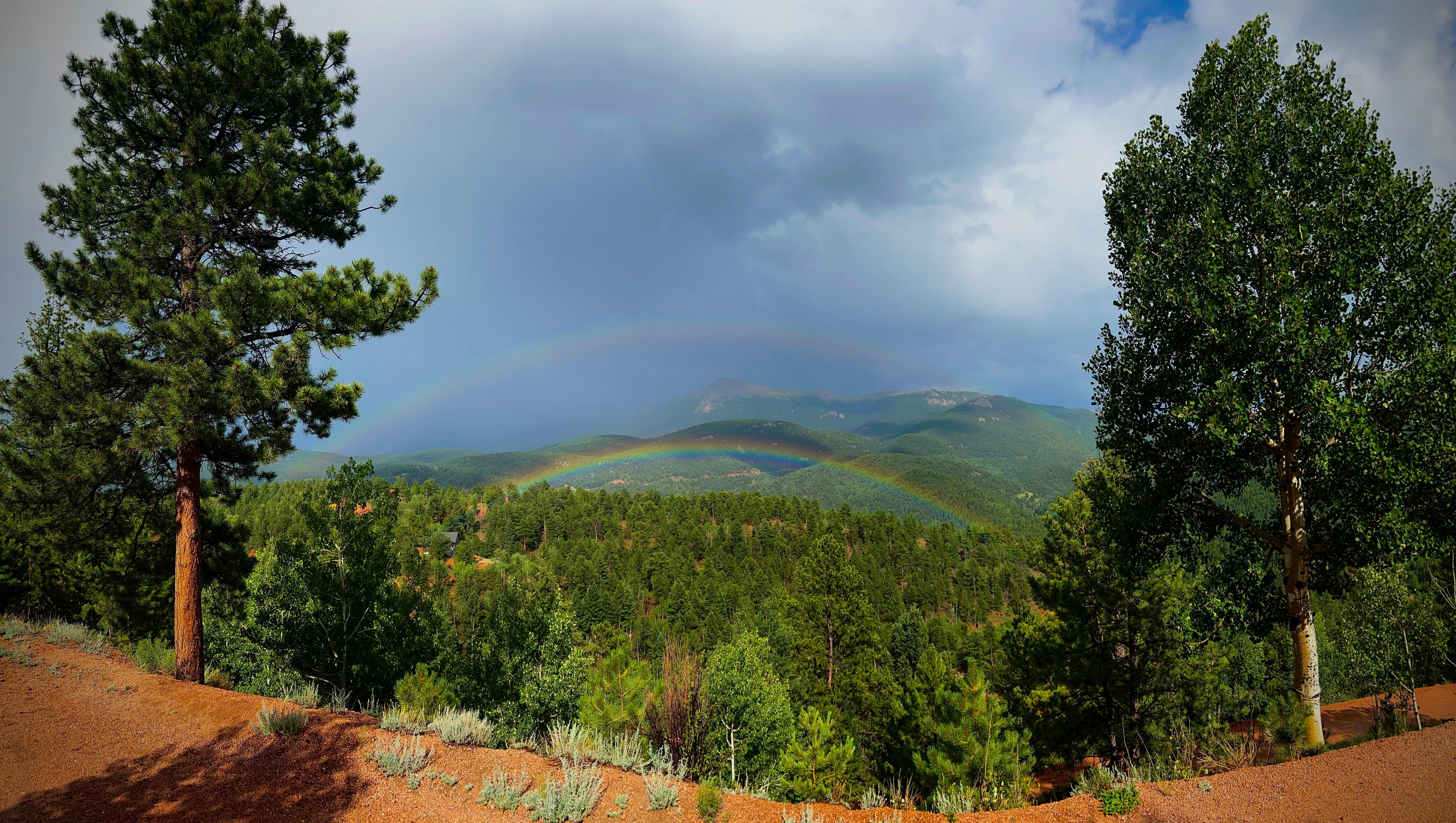 Double rainbow after a rain shower