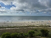 View of the beach from the balcony.
