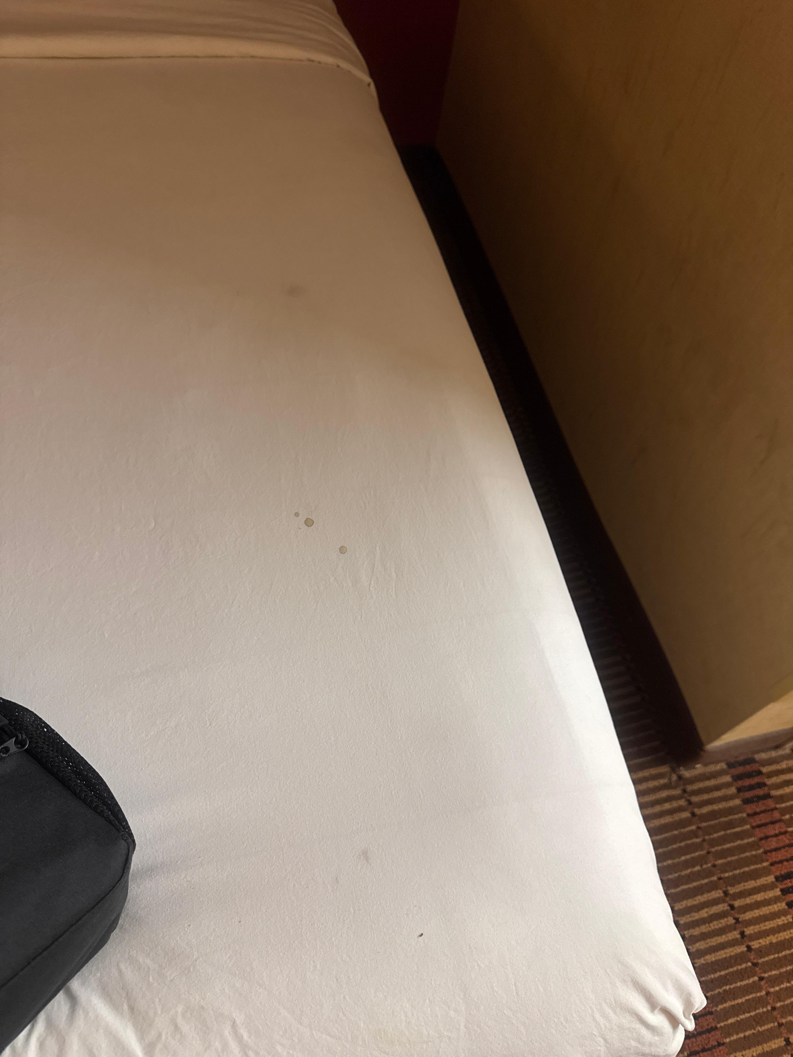 The sheets on BOTH beds were covered in stains