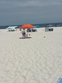 Empty Ike’s beach to rent chairs. Missed day at beach renting