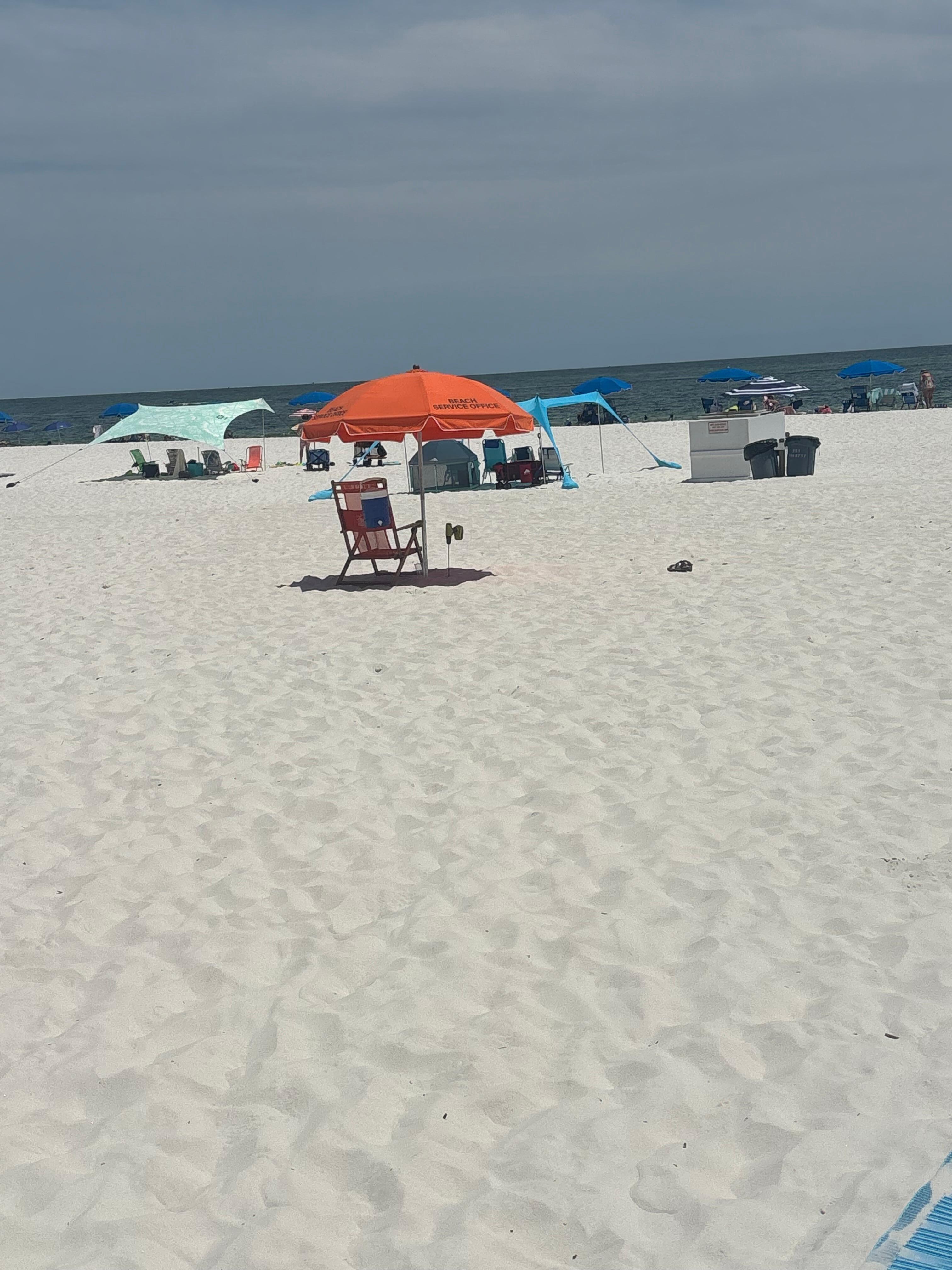 Empty Ike’s beach to rent chairs. Missed day at beach renting 