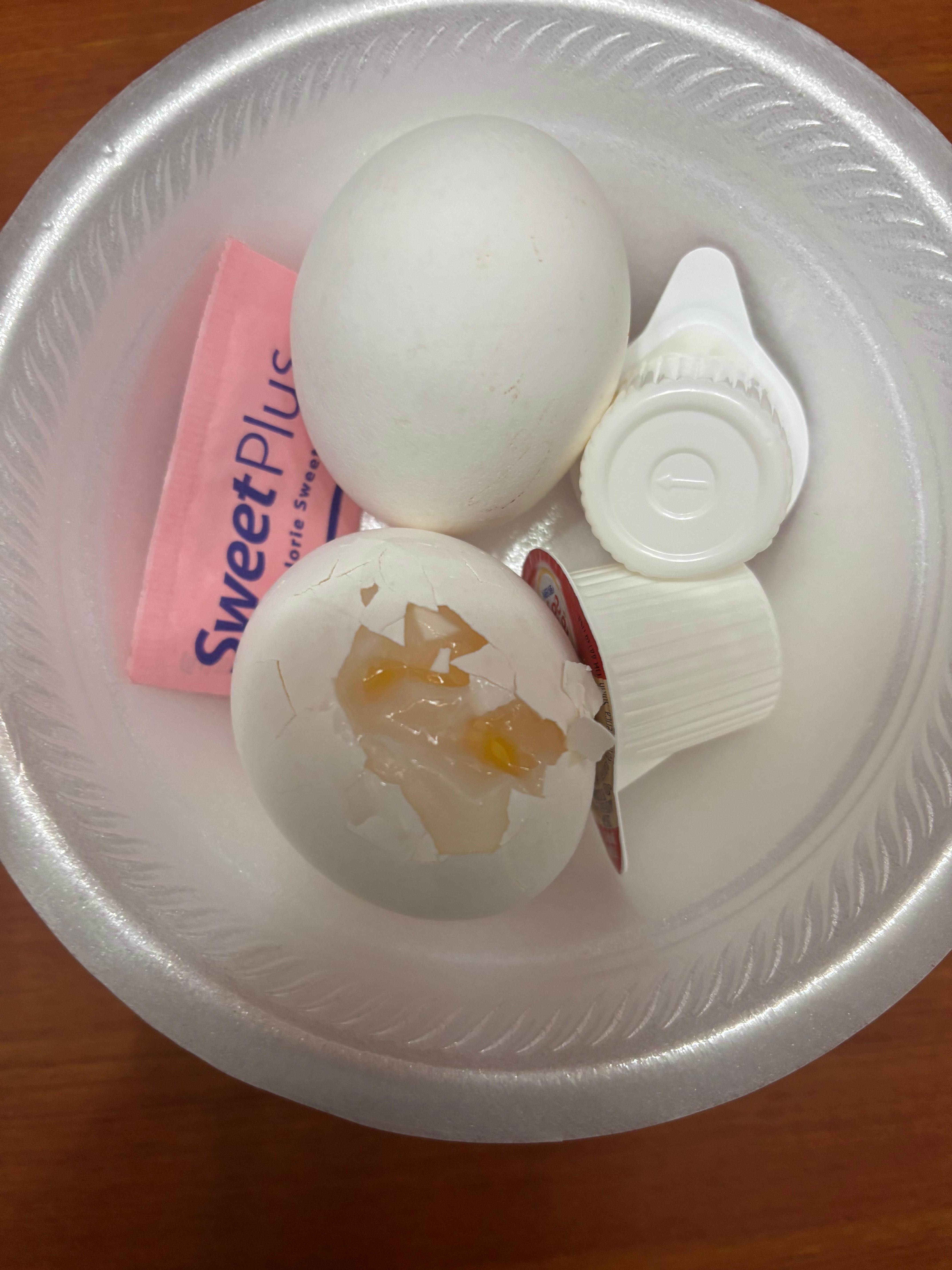 Raw hard boiled eggs