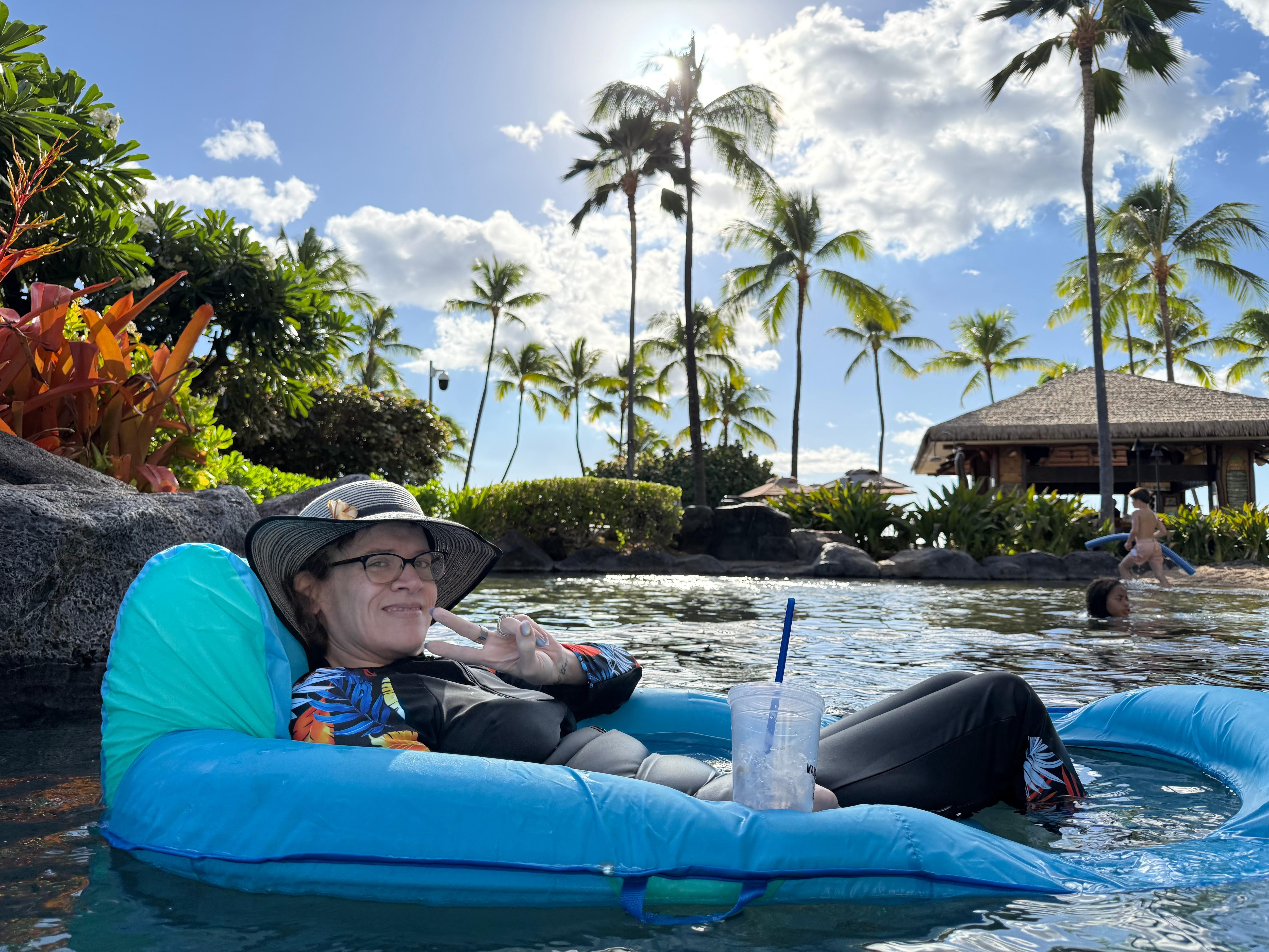 I was recovering from surgery and was able to use a device that allowed me to lay flat but enjoy the wonderful facilities and amenities