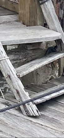 Badly fitted access steps which were loose