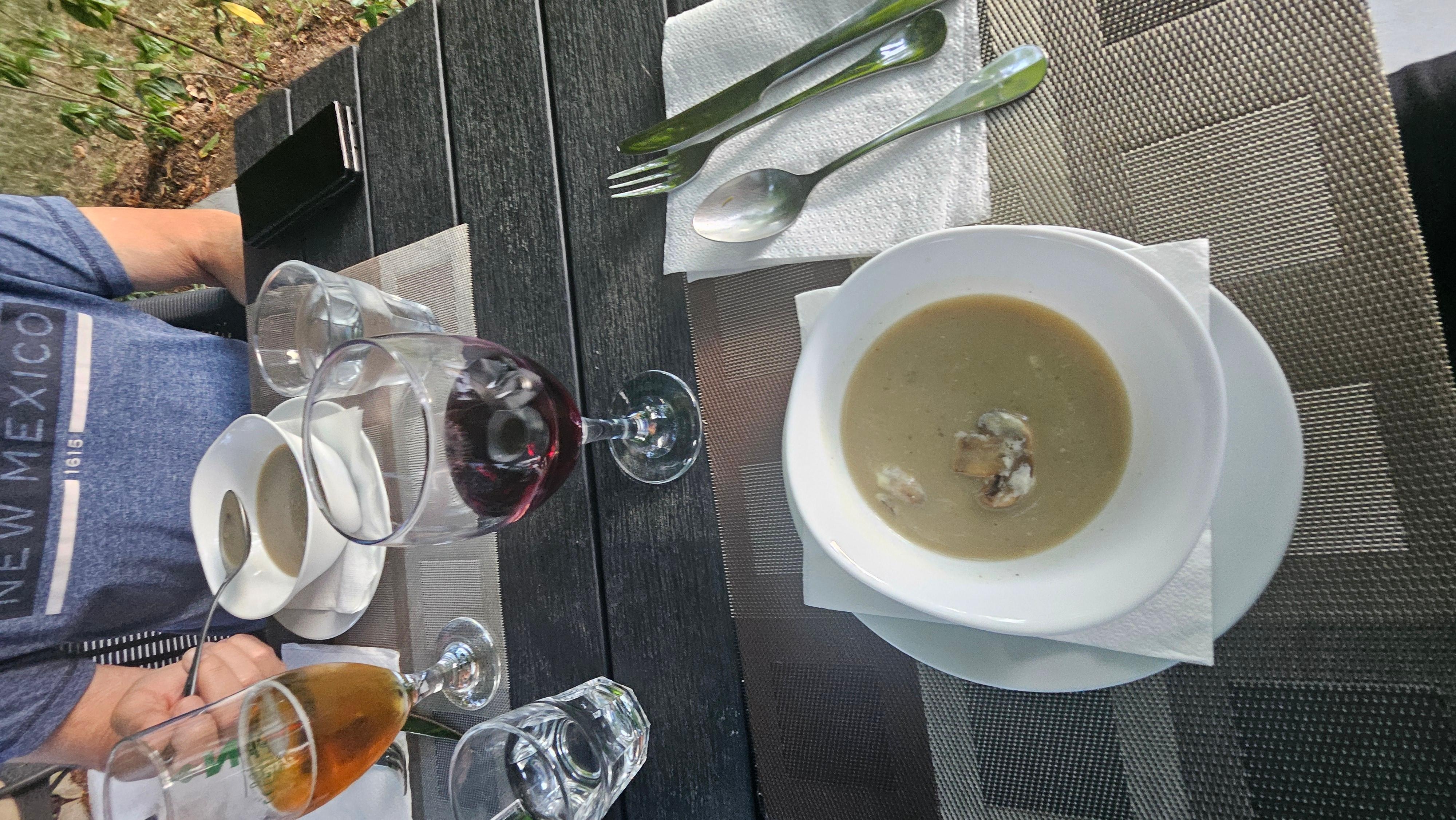 Mushroom soup was excellent 