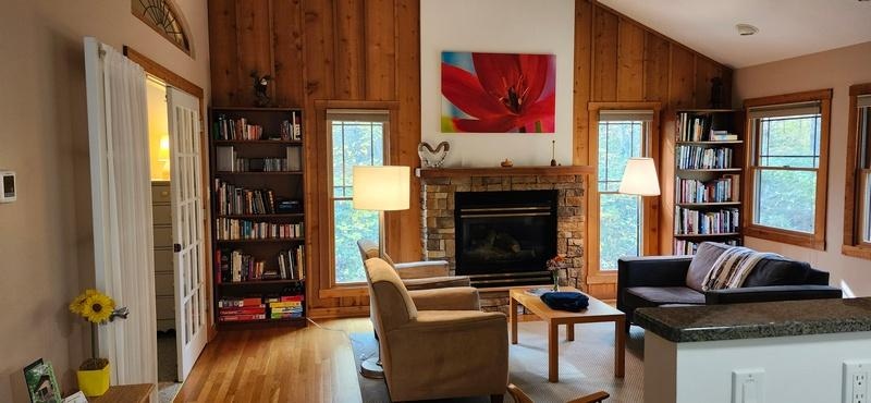 Nice living room!  Nice fireplace! No recliner, though. I would have loved a recliner!