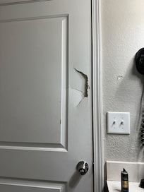 One of many holes in the wall