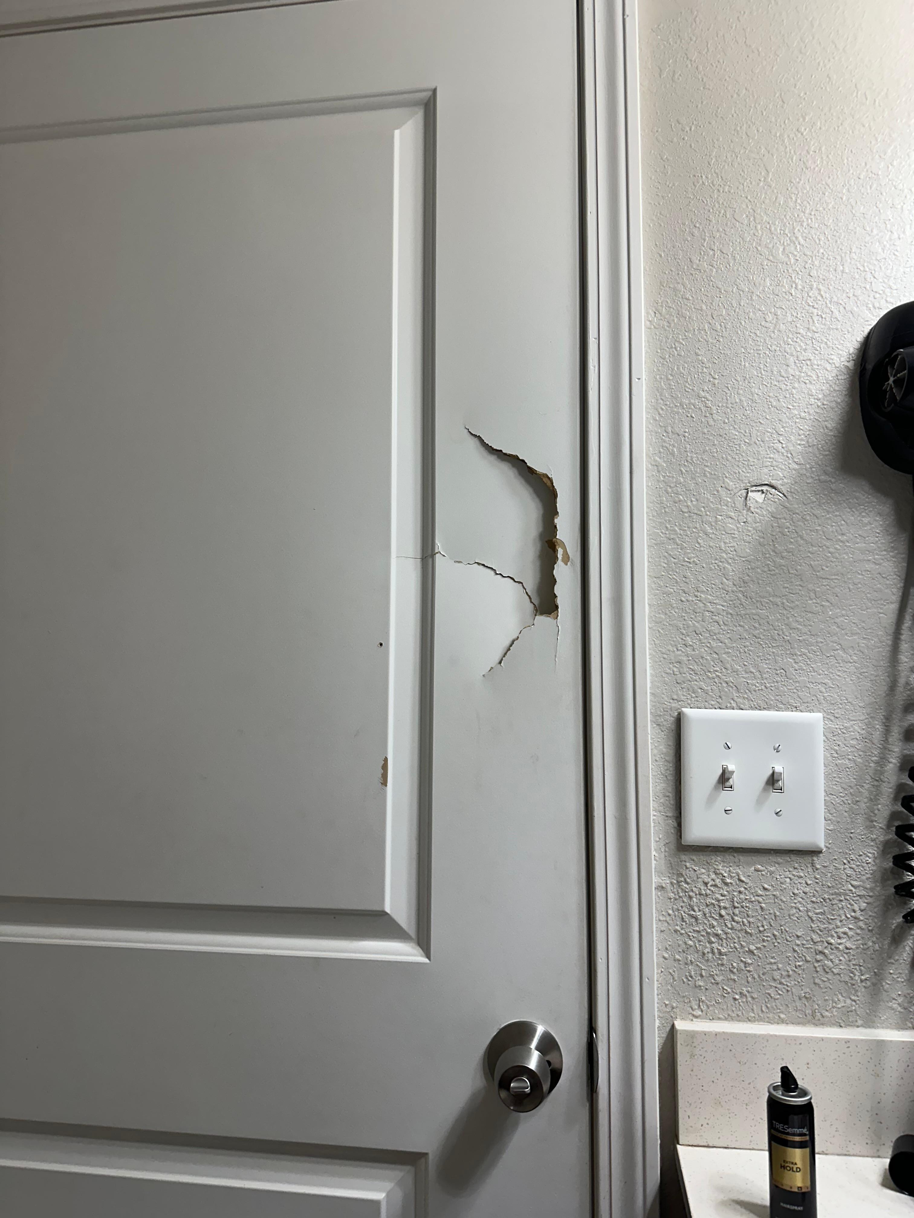 One of many holes in the wall 