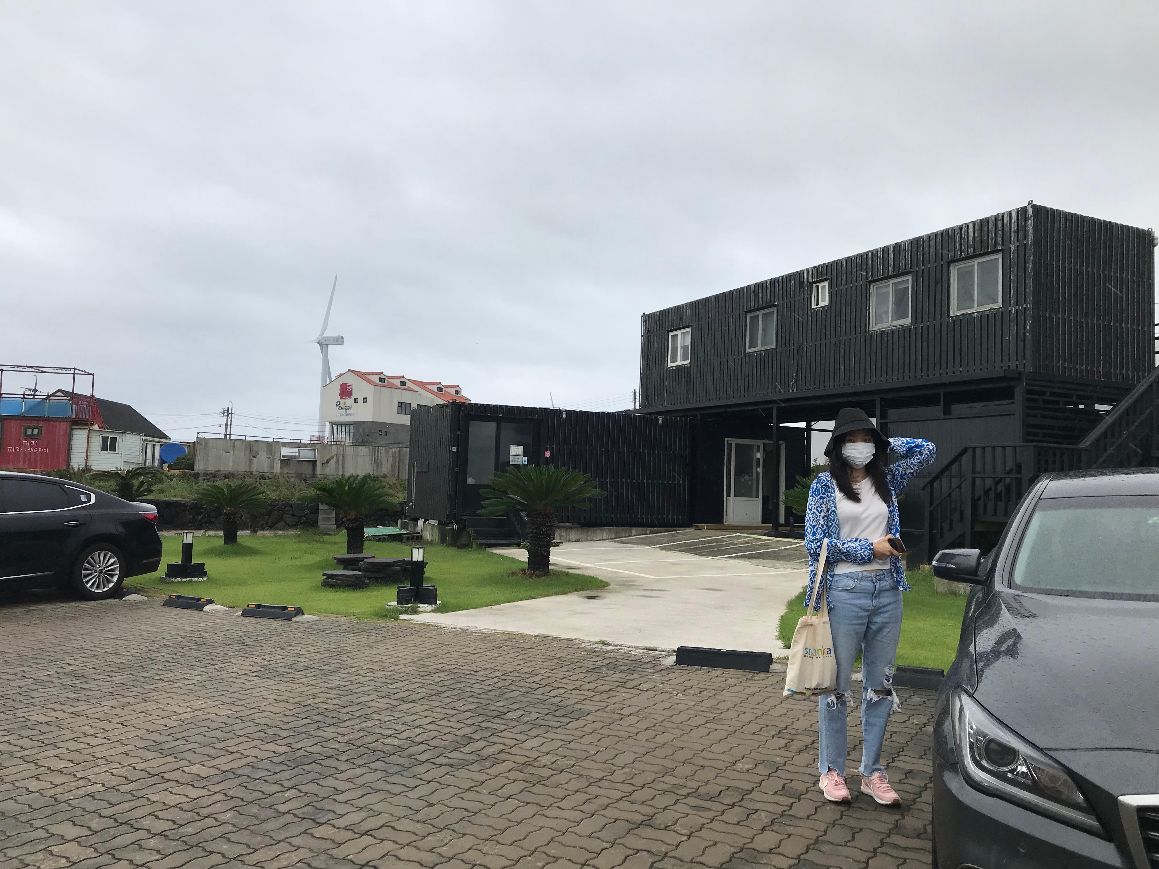 Main parking area and maintenance office in background