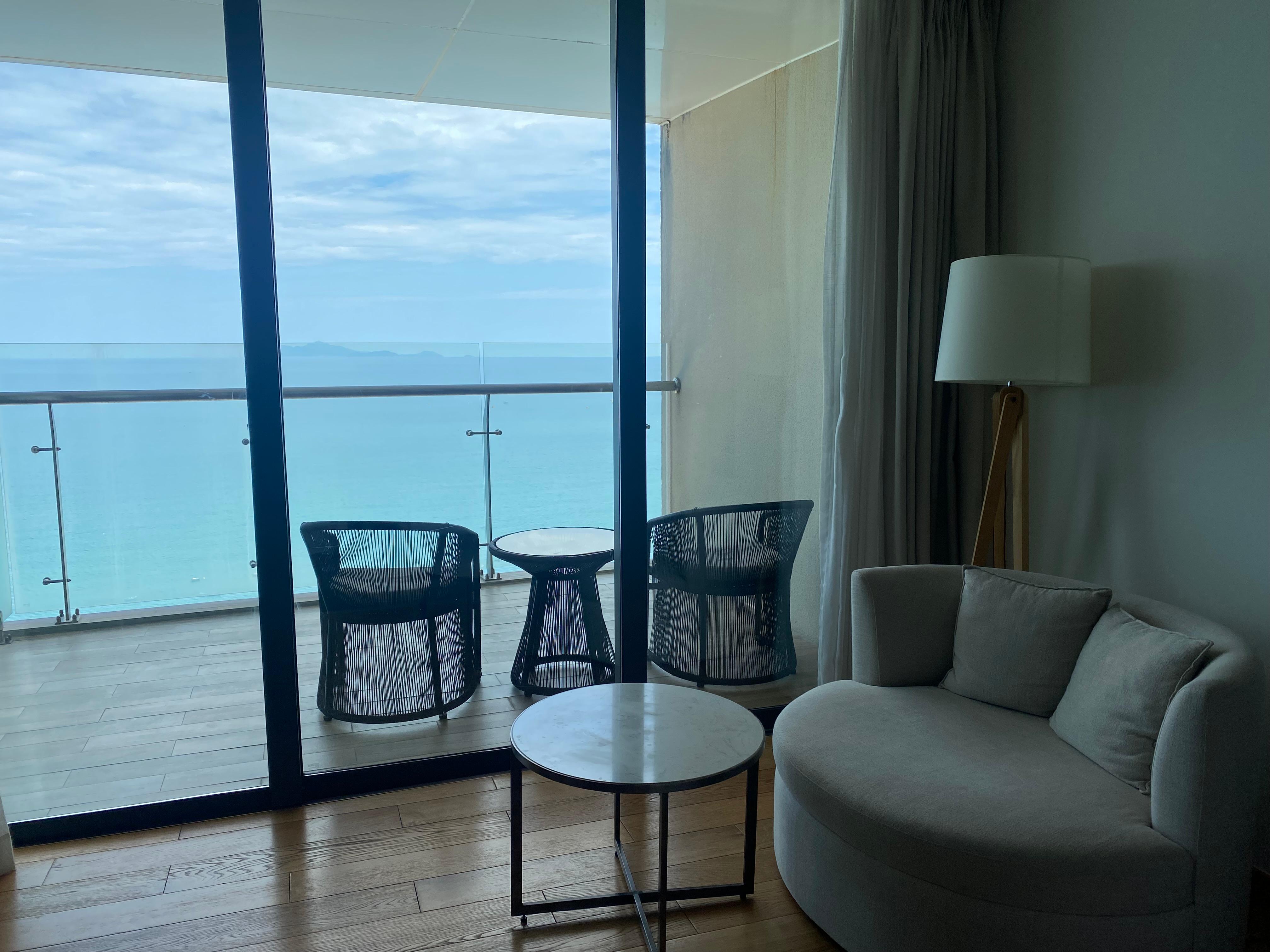 Balcony and lounge area.