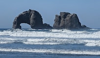 Twin Rocks at High Tide Surf