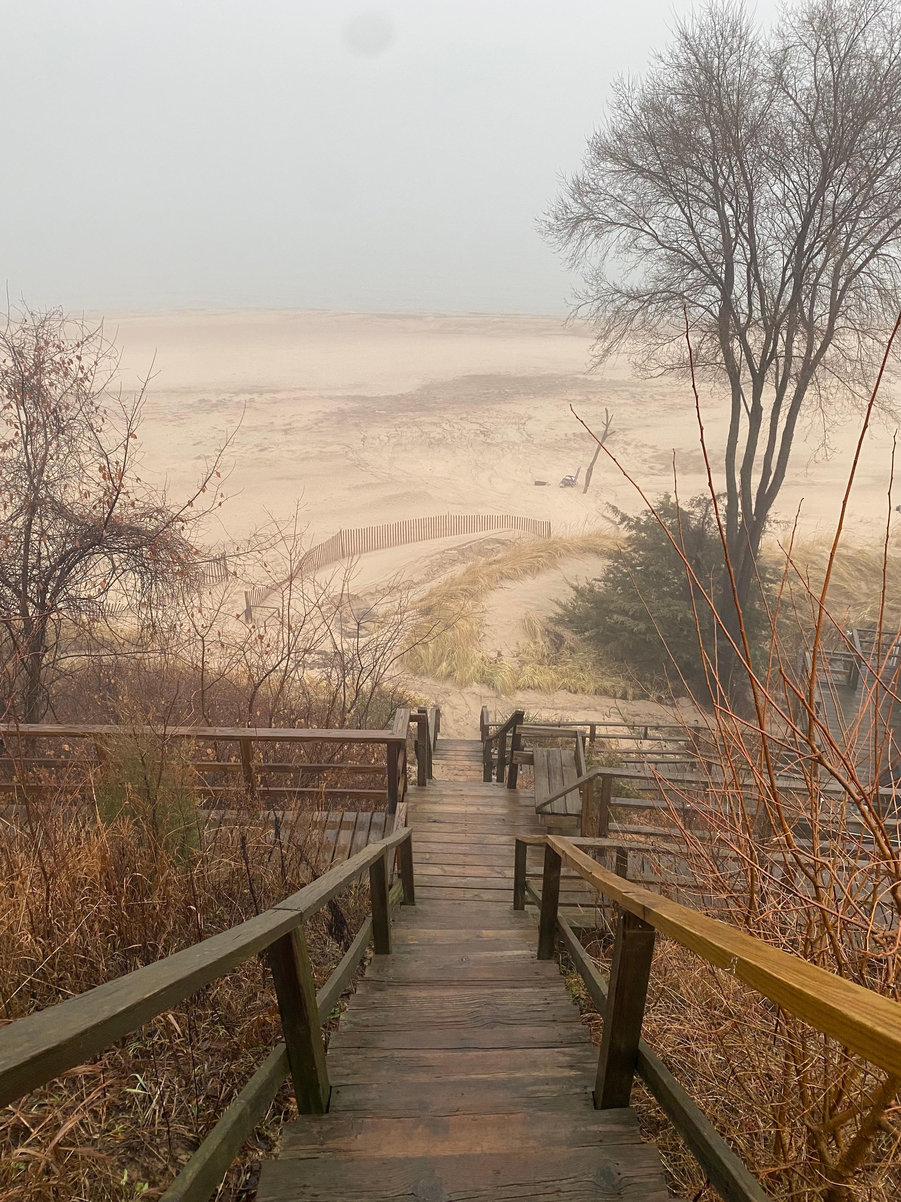 The steps to the beach are less than a stone’s throw from the accommodations.  This is the amazing view as you walked over to the stairs.