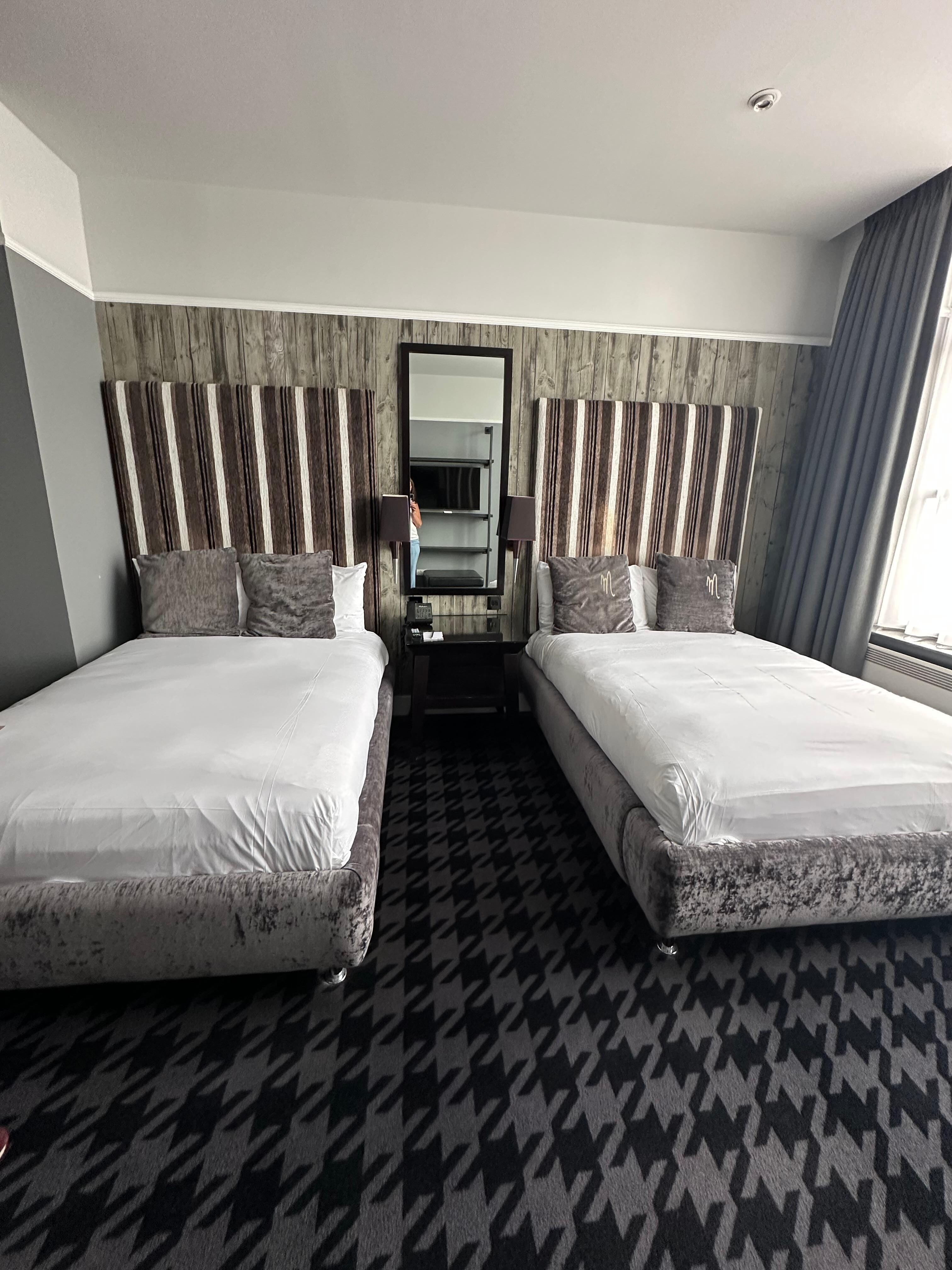 Gorgeous double beds in a lovely spacious room.