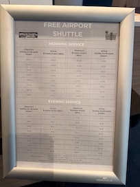 The selective times that never occurred. We had to walk to the other hotel to get a shuttle to the airport in the cold snow with our luggage