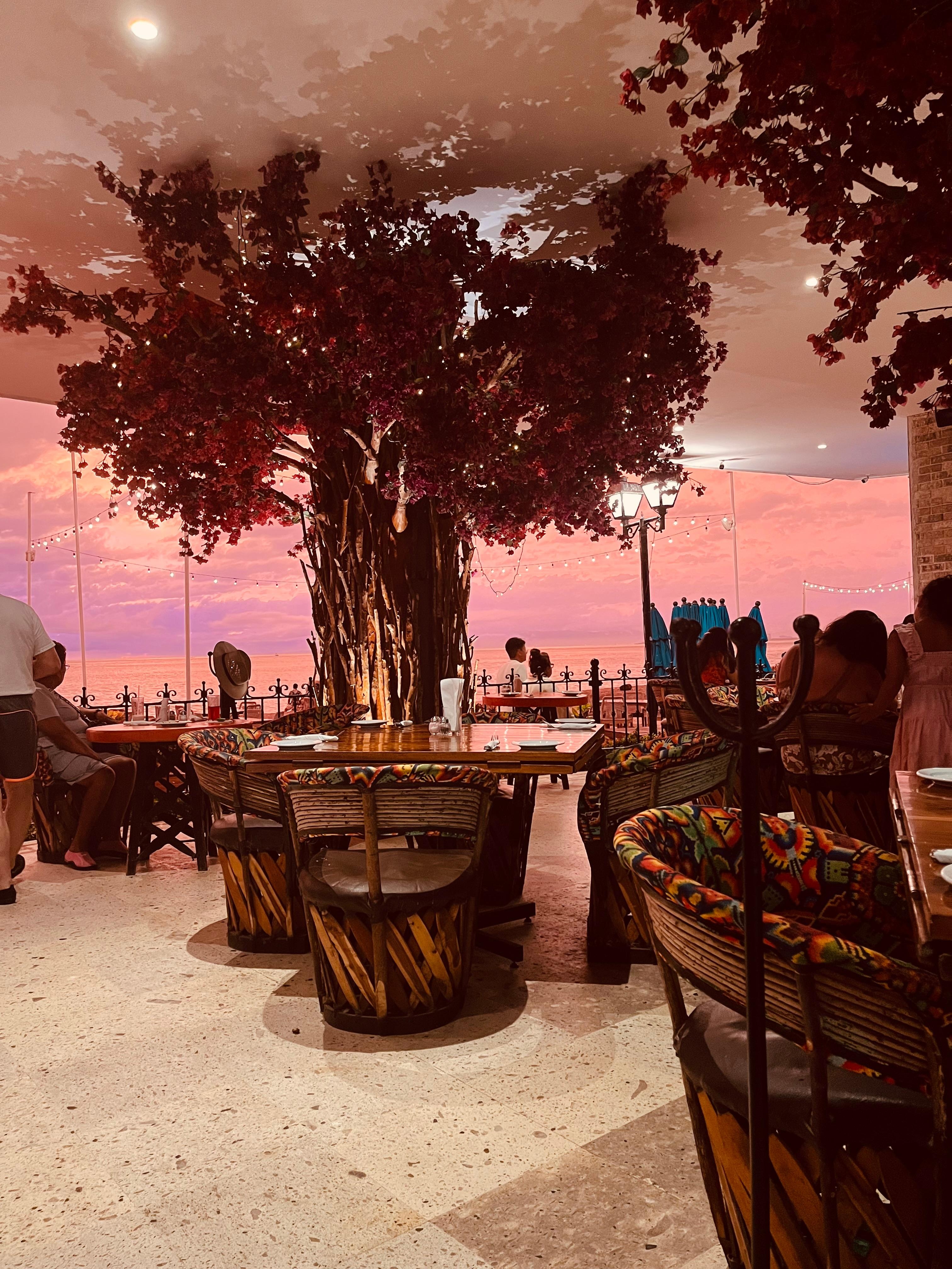 Sunset from the buffet restaurant