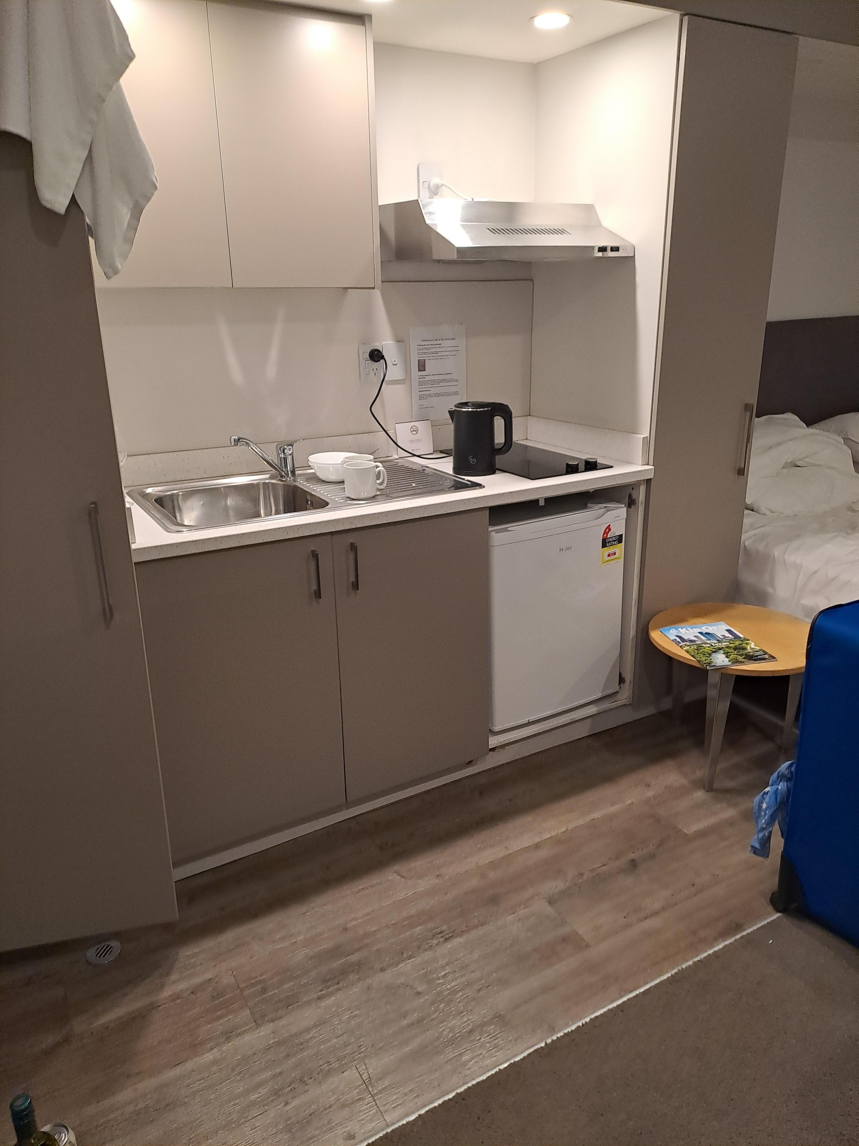Small kitchenette. Good. 