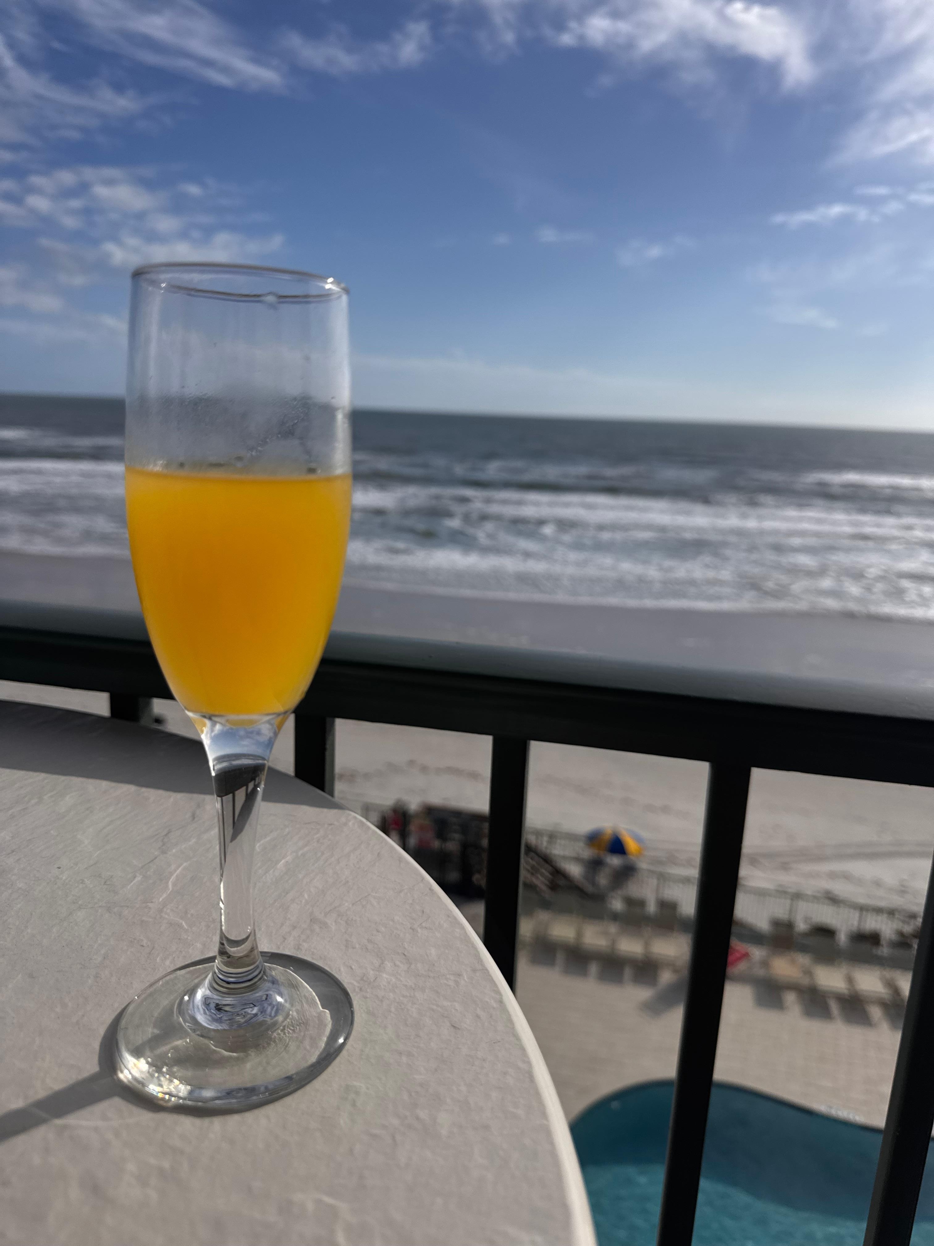 Enjoyed a birthday mimosa on the patio 