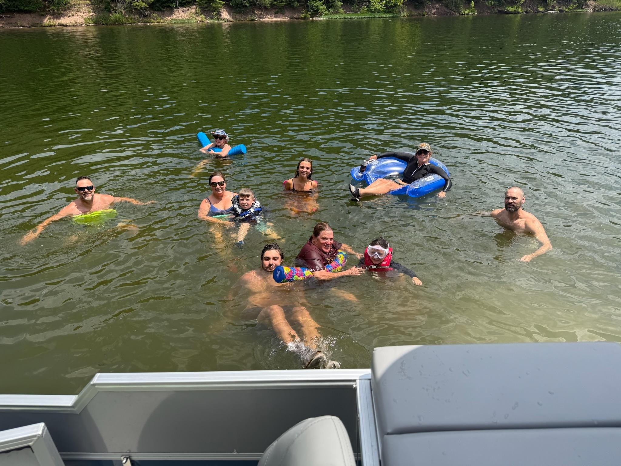 Floating in the lake