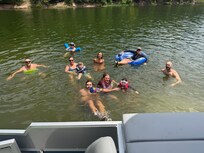 Floating in the lake