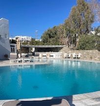 Pool area is cozy and nice