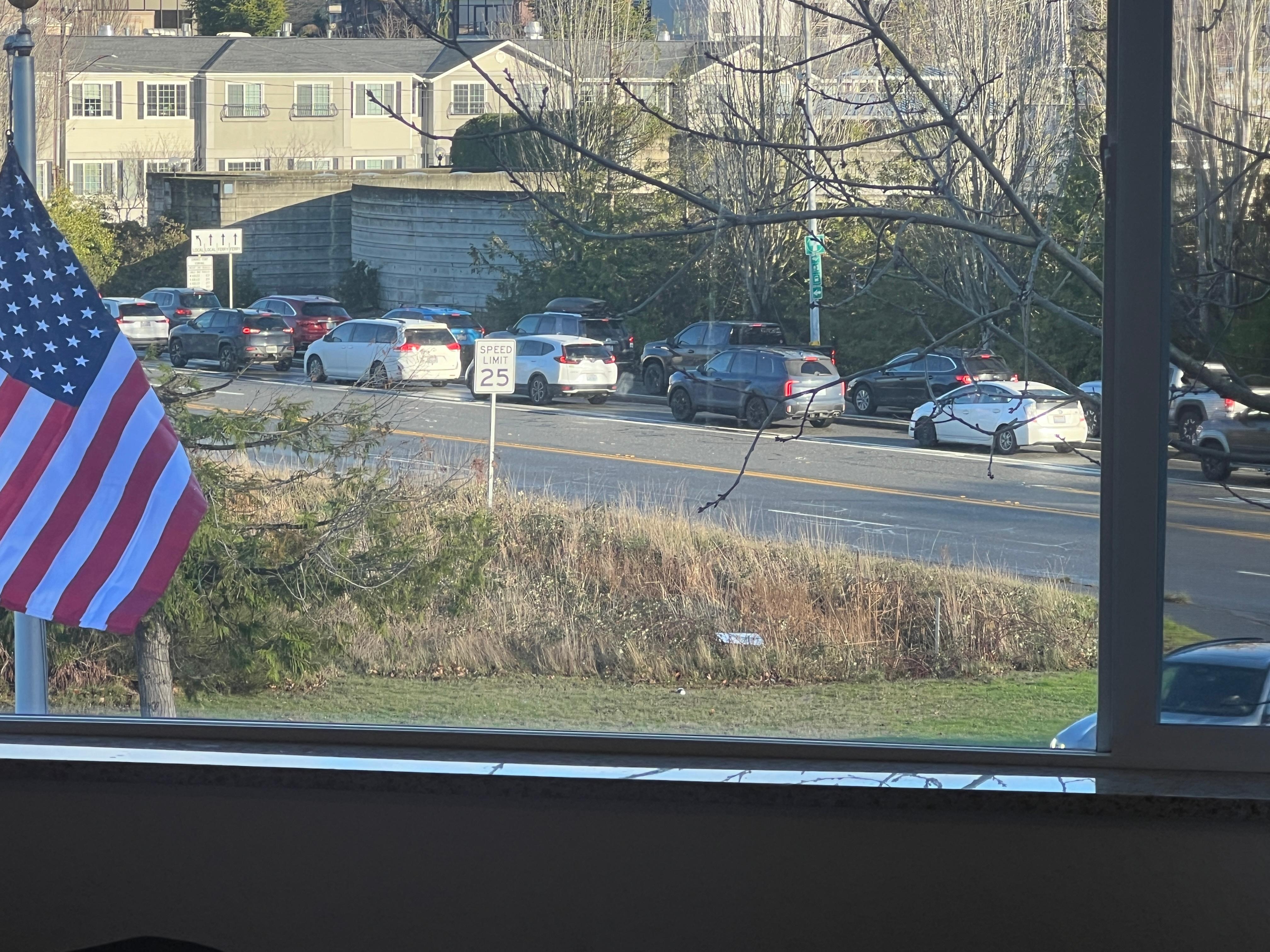 Highway traffic from the room