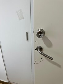 Not in good repair. One of many poor attempts to repair. To include a sliding glass door that won’t close all the way.