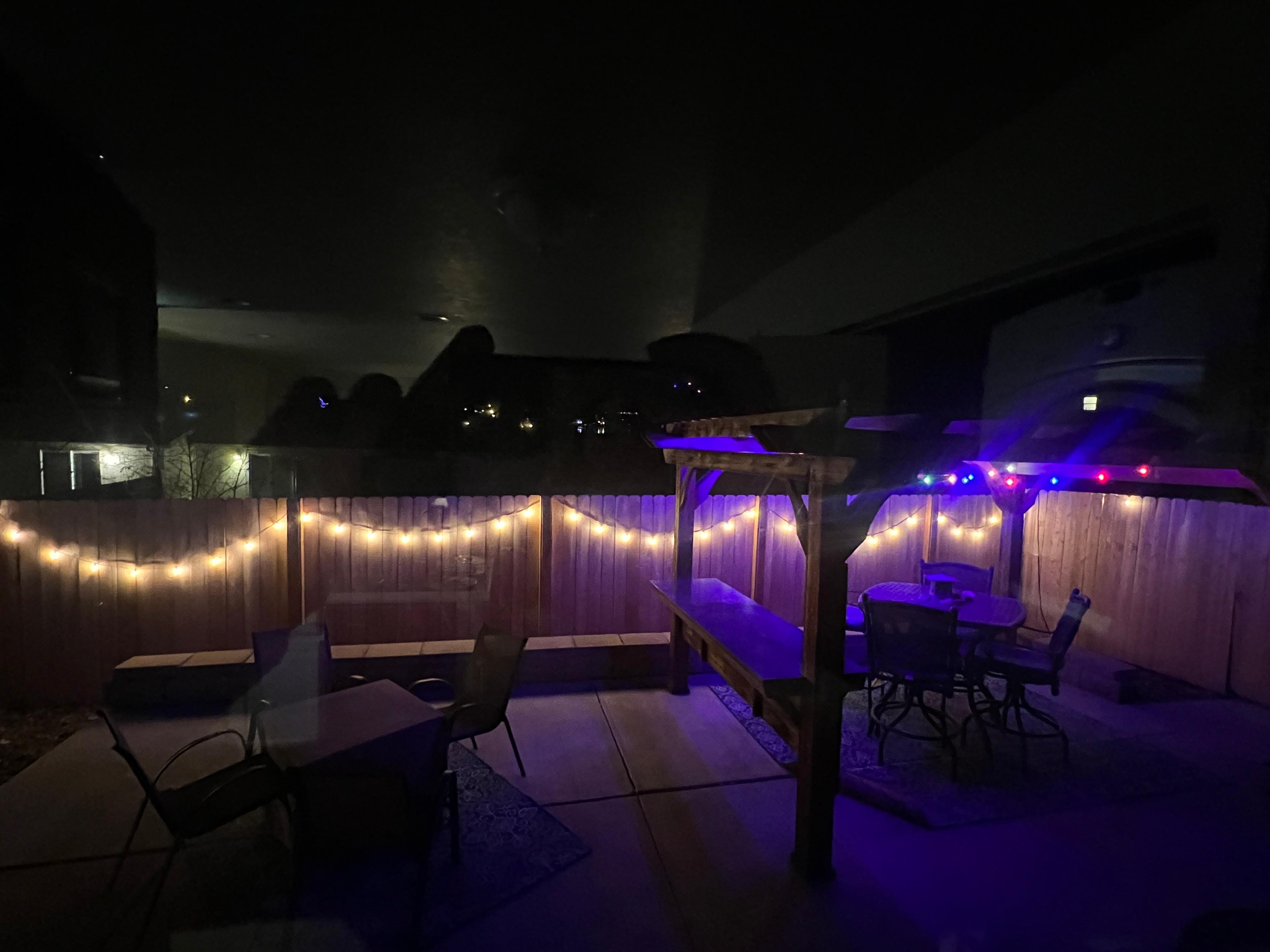 Backyard at night