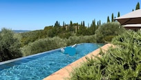 The boys (and adults) loved playing and lounging in the infinity pool, overlooking the valley.