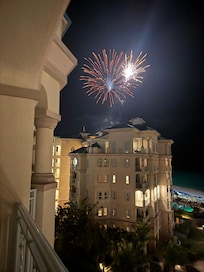 Fireworks outside our balcony. The Ritz next door had a private function with fireworks