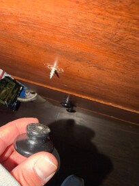 I tried opening the drawer and almost stabbed myself on the broken drawer knob