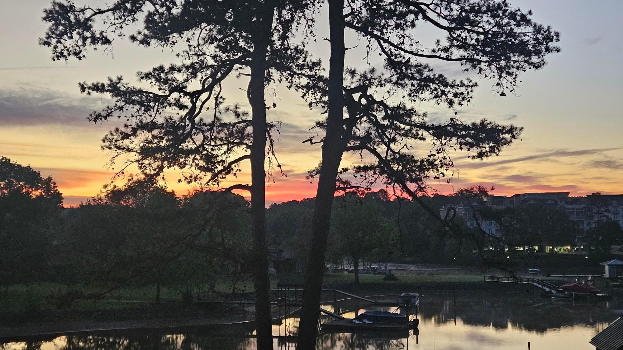 Sunrise from screened porch.
