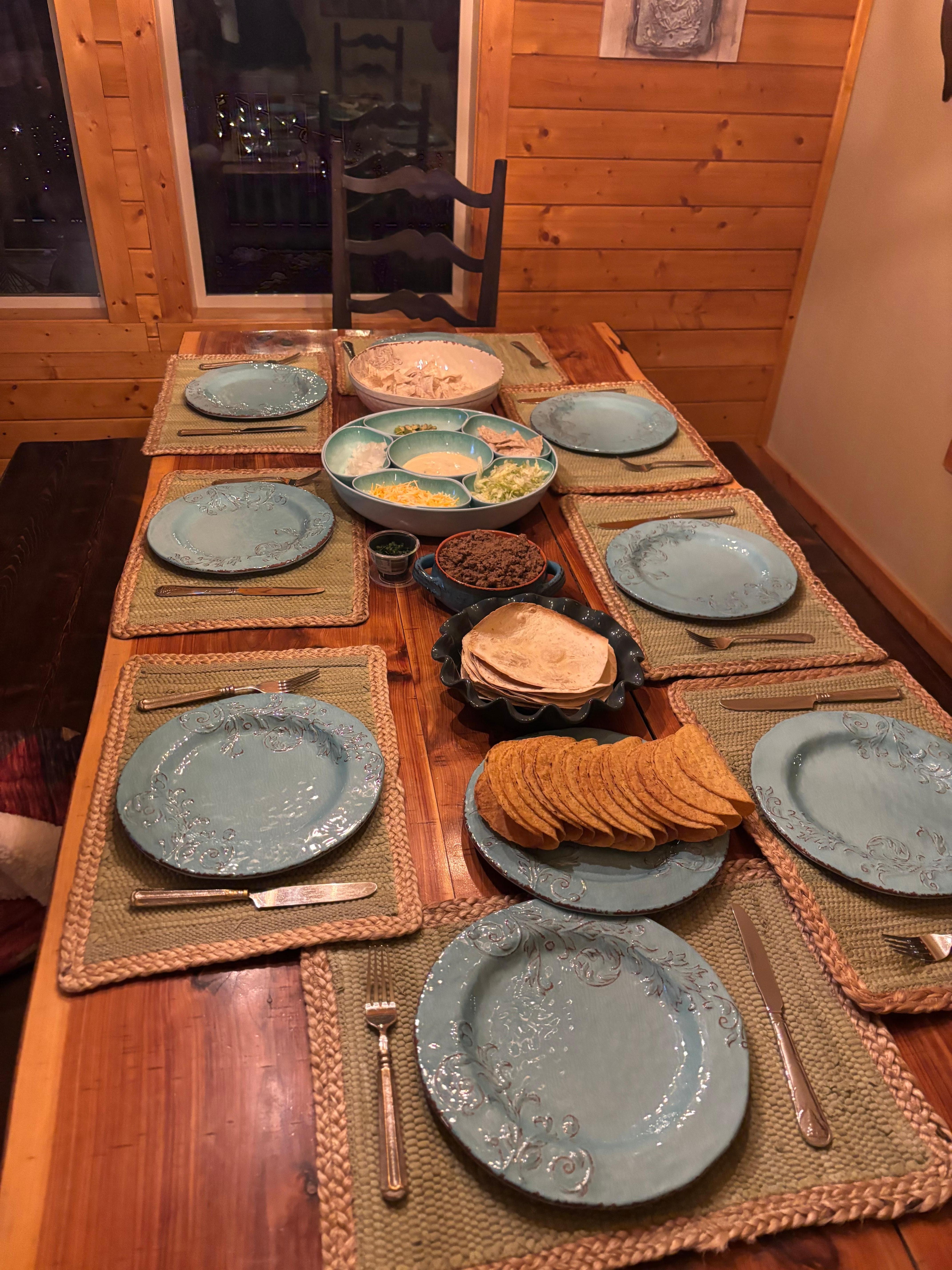 This lazy susan tray was the perfect setup for our taco bar.