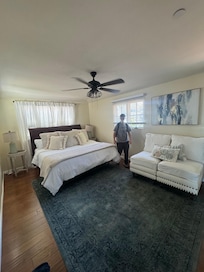 Upstairs bedroom with king bed, lots of room, it had a rocking chair and packn'play for babies