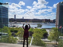 Eigentlich Raucherecke. Aber schöne Aussicht