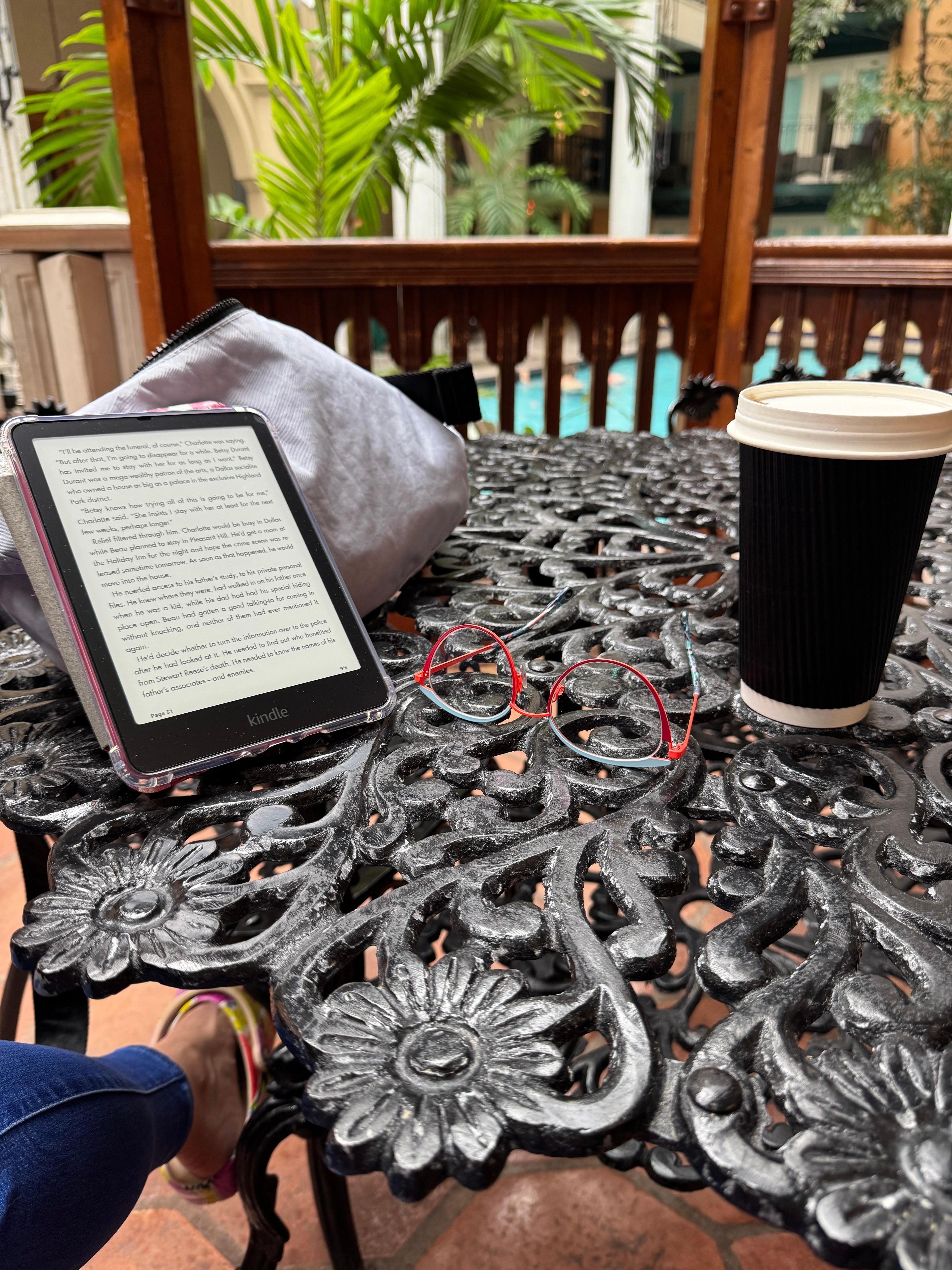 In the Gazebo having a coffee!