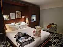 Very comfortable bed with lots of storage space for clothes and belongings. Air con was great.