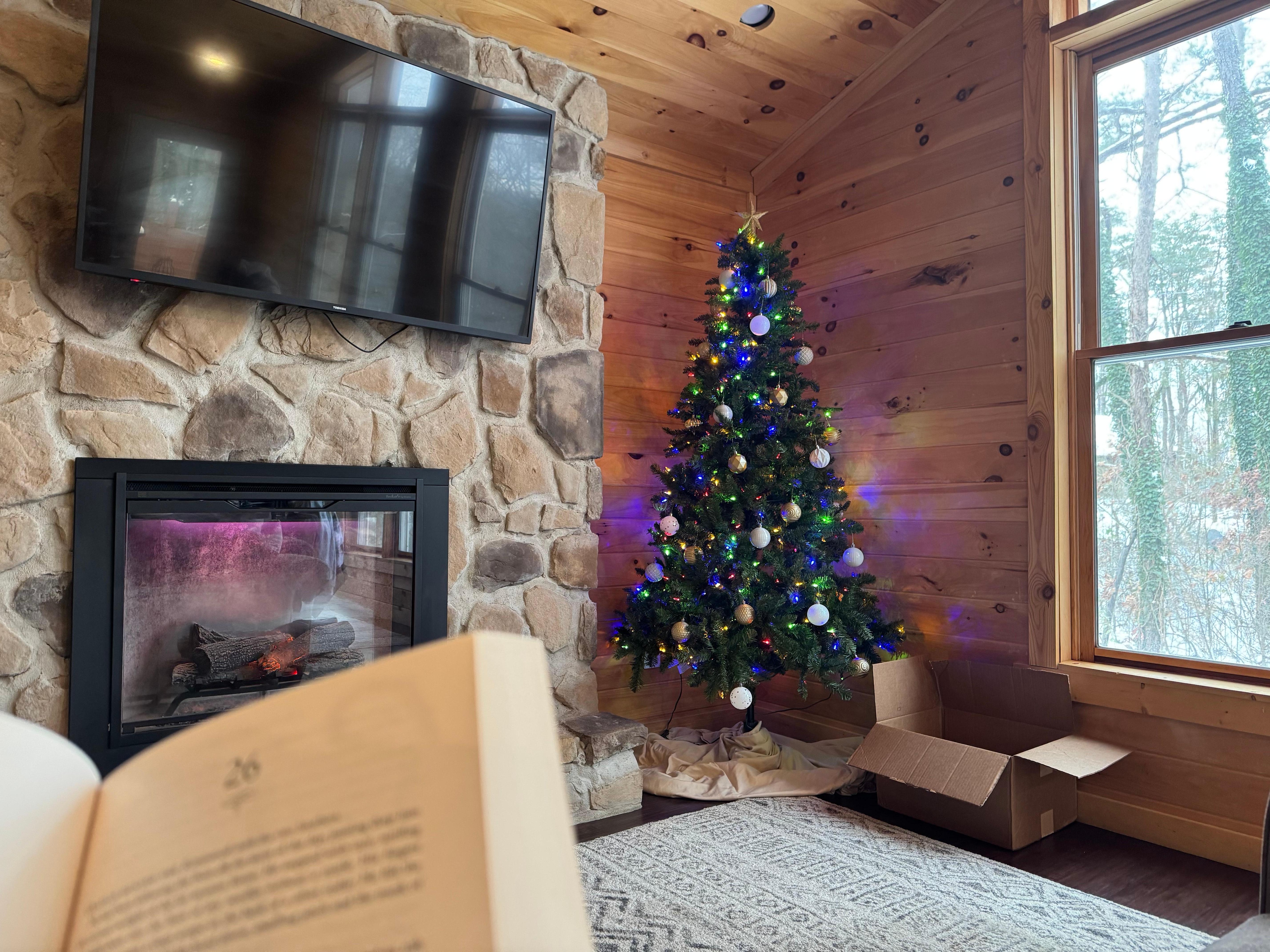 Cozy living room. Christmas decorations a nice touch!
