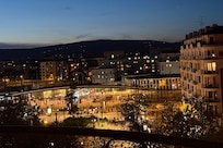 Nighttime view from balcony