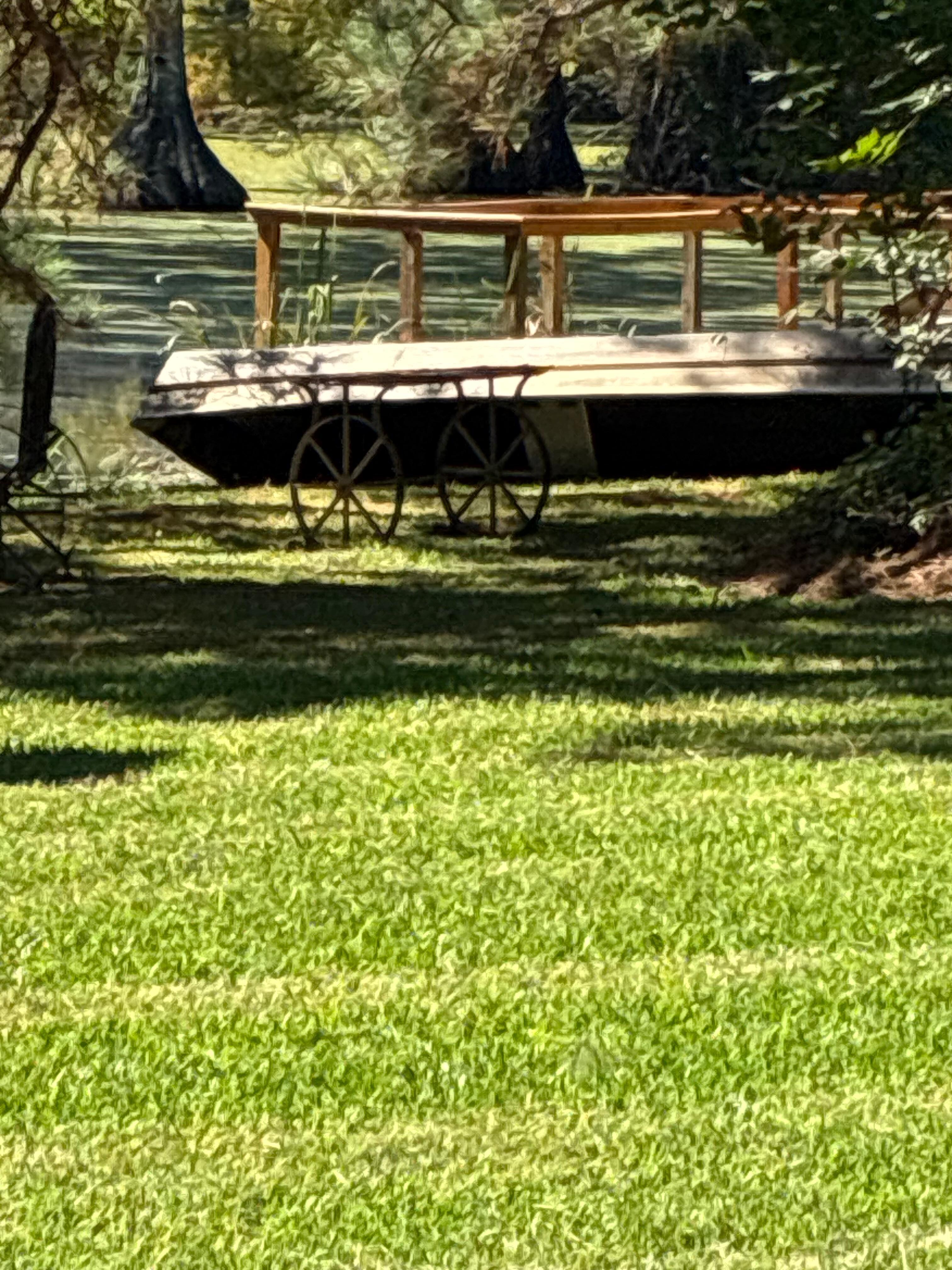 Paddle boat I used that was there I did bring my own trolling motor…loved it