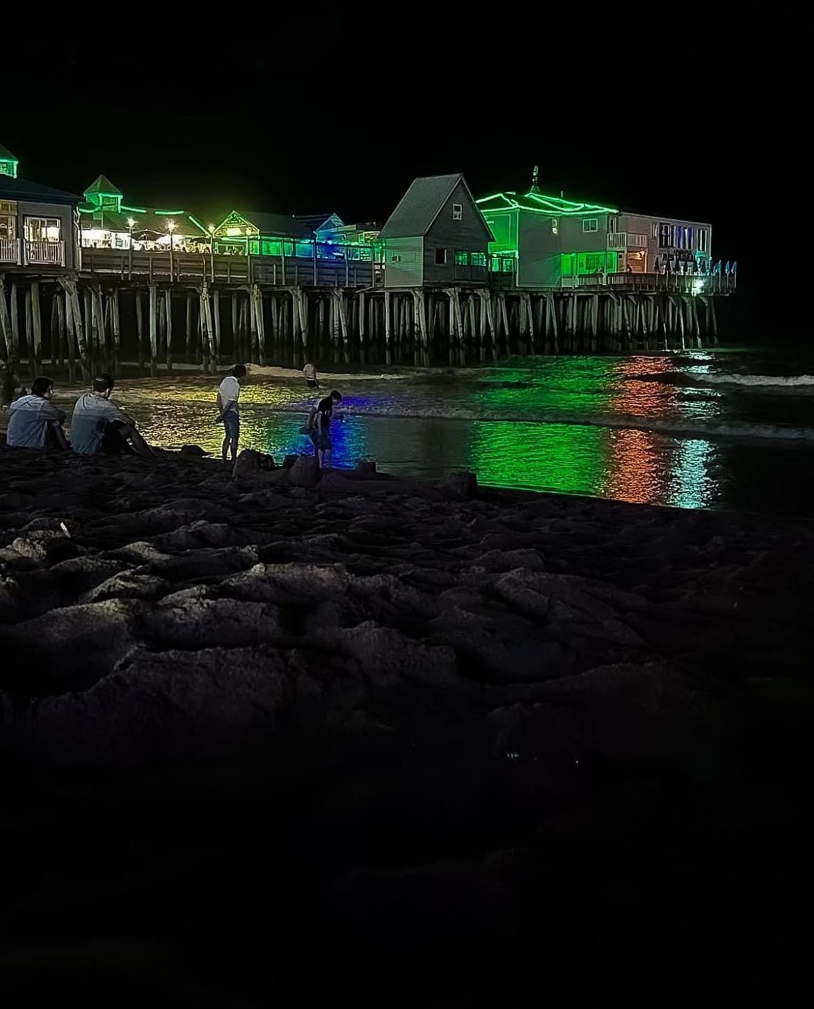 Pier nearby at night