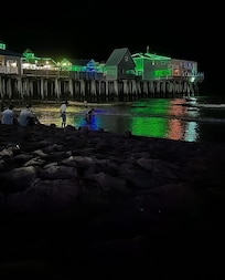 Pier nearby at night