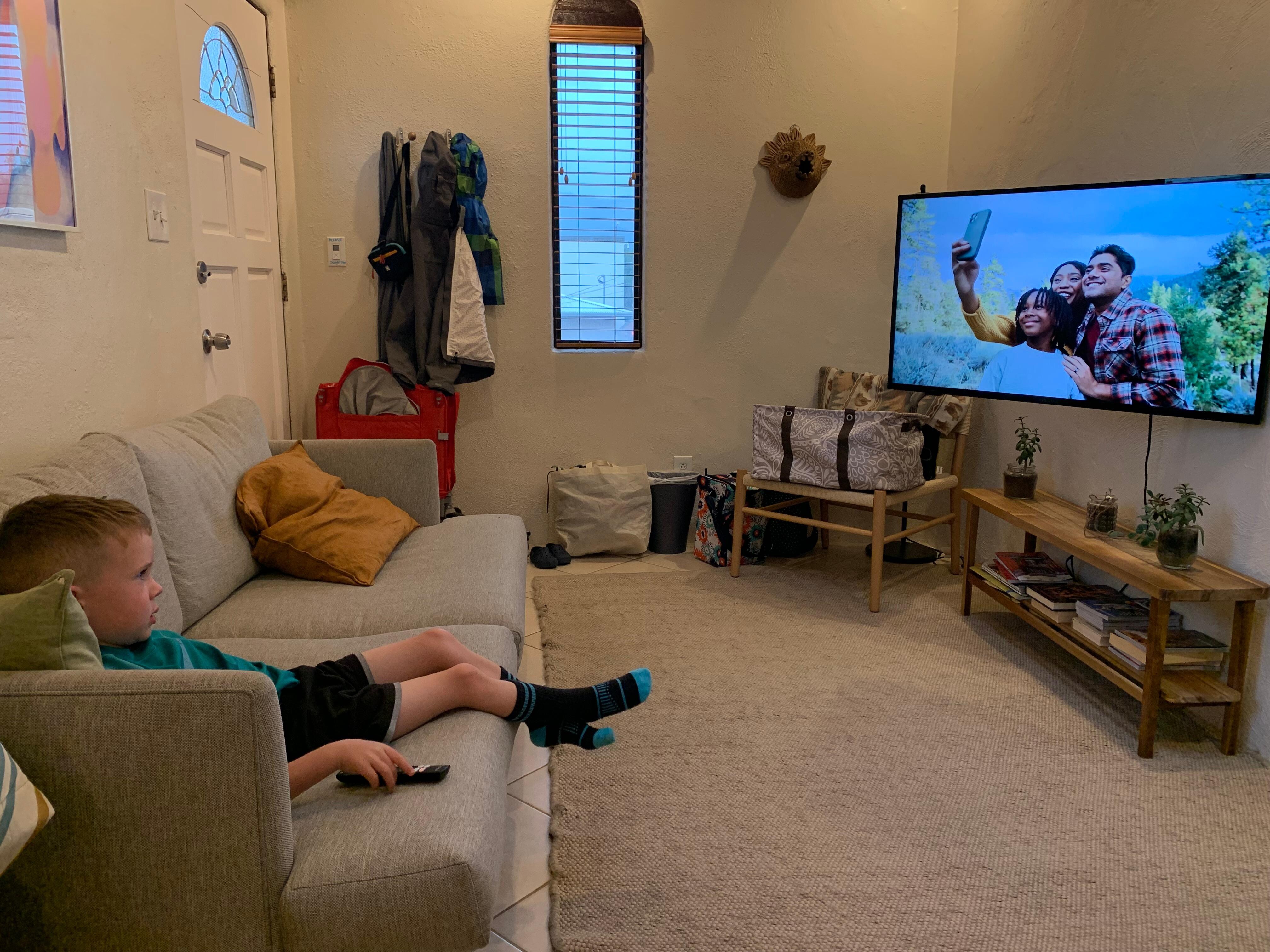 We enjoyed relaxing in the living space after a long day of hiking.