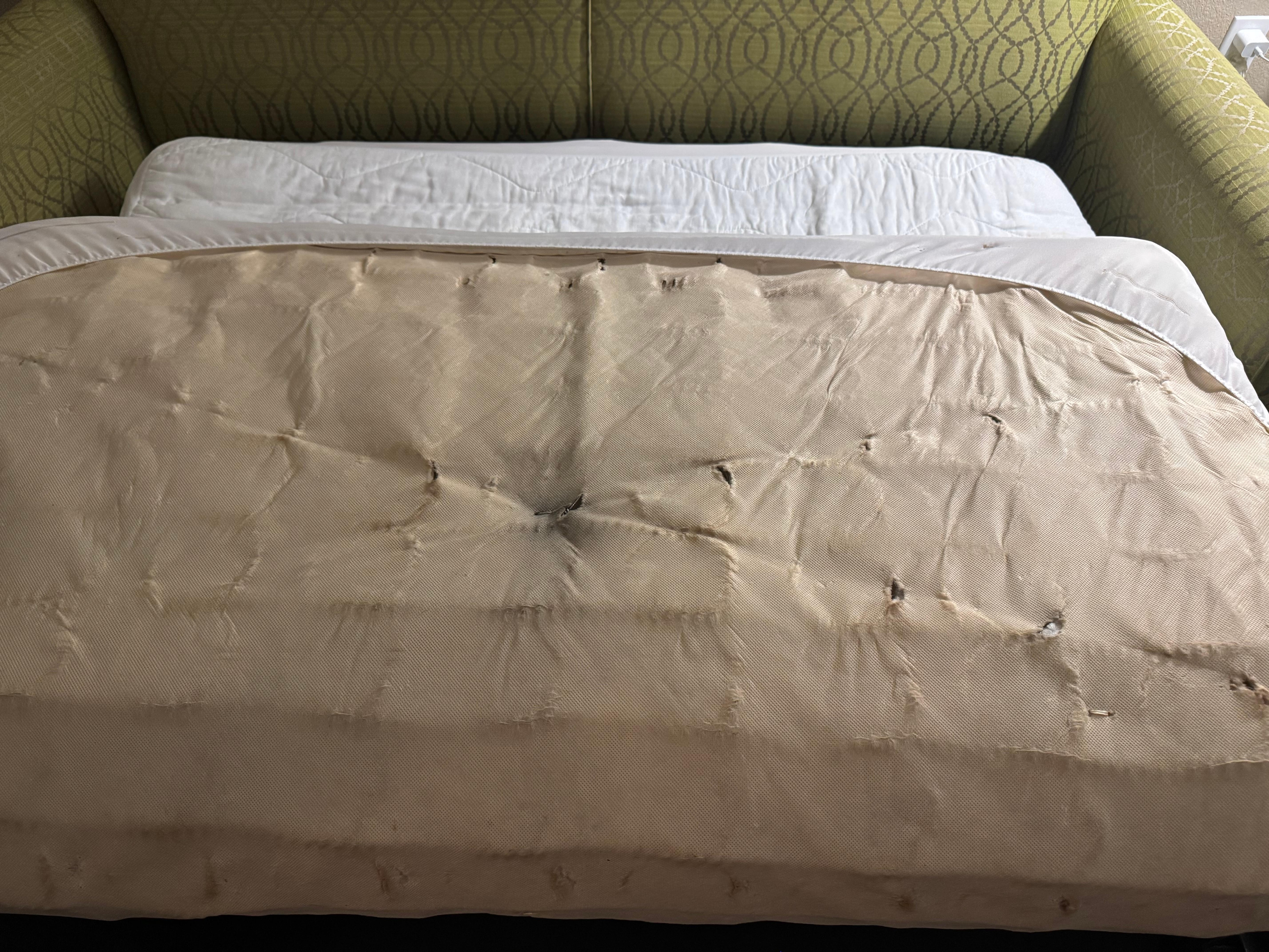 Underside of mattress