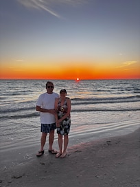 Sunset on the beach after dinner