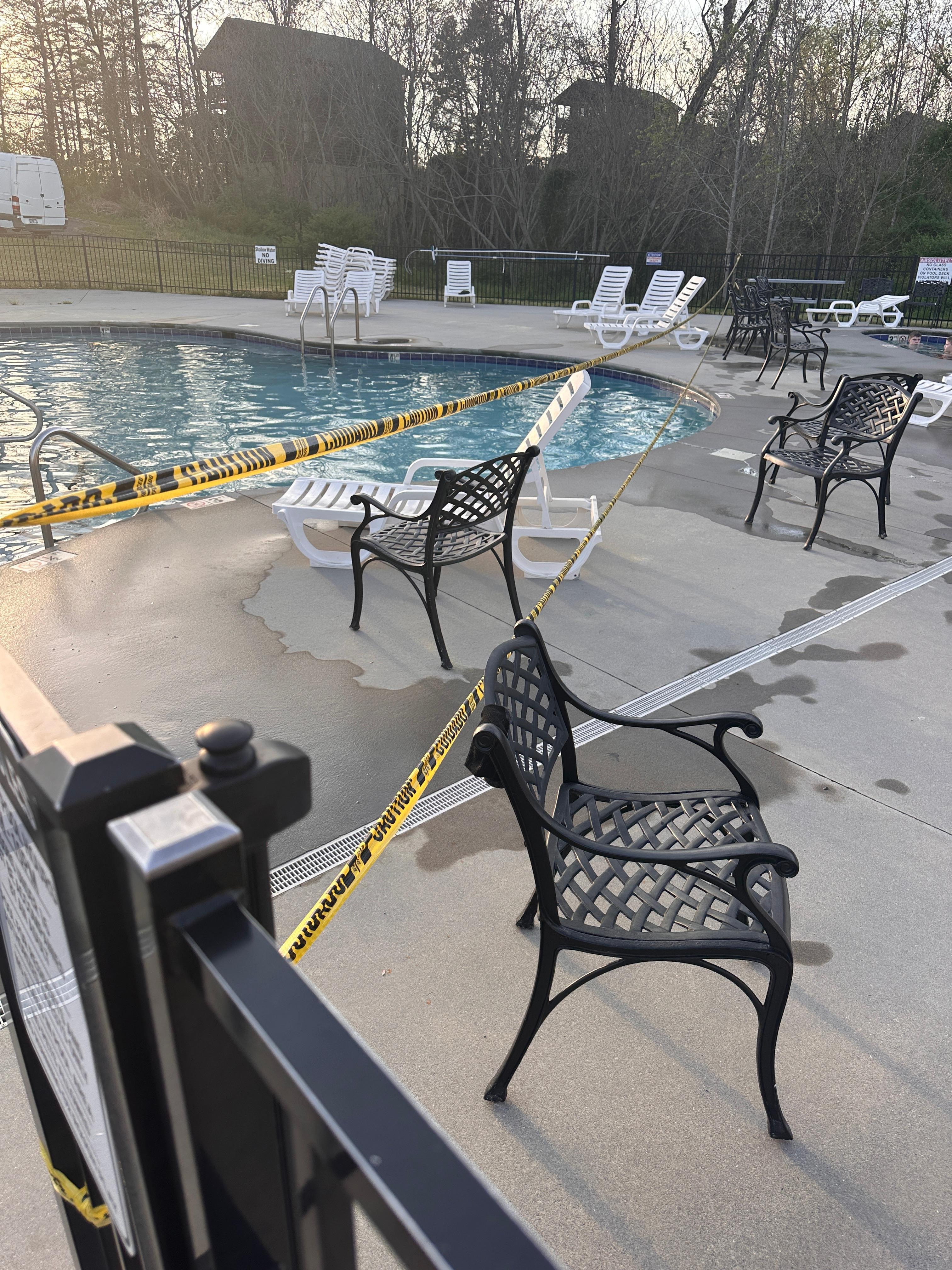 Roped off pool