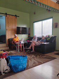 Hanging out enjoying each other's company.